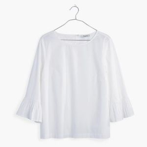 Madewell White Bell Sleeve Popover Shirt Top